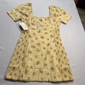 NEW RVSA Floral Yellow Dress Womens M